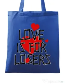 Sacosa din panza Love is for losers Albastru regal