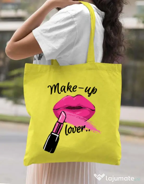 Sacosa din panza Make up lover Galben