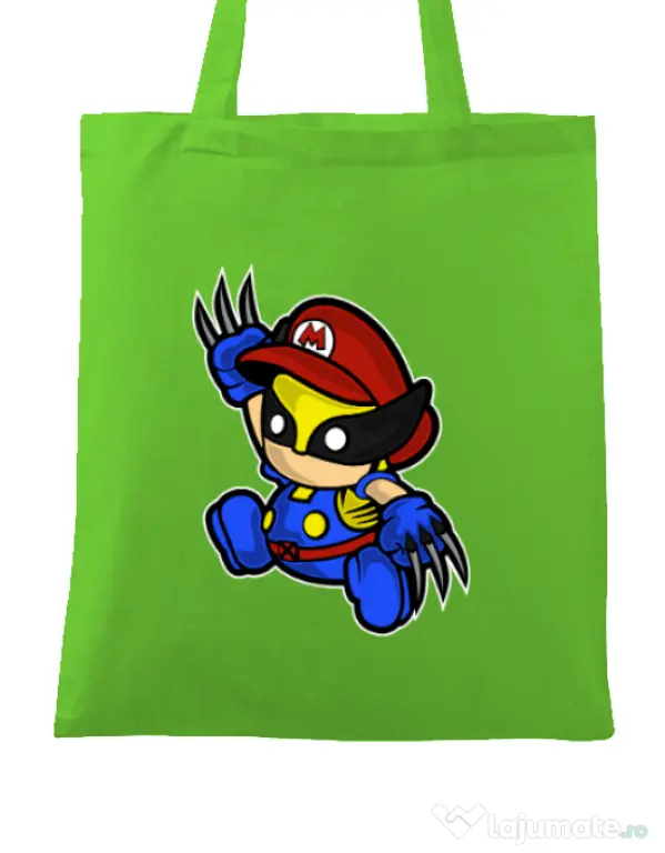 Sacosa din panza Mario Wolverine Verde mar