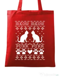 Sacosa din panza Meow purr Rosu