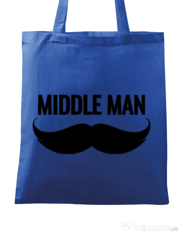 Sacosa din panza Middle man Albastru regal