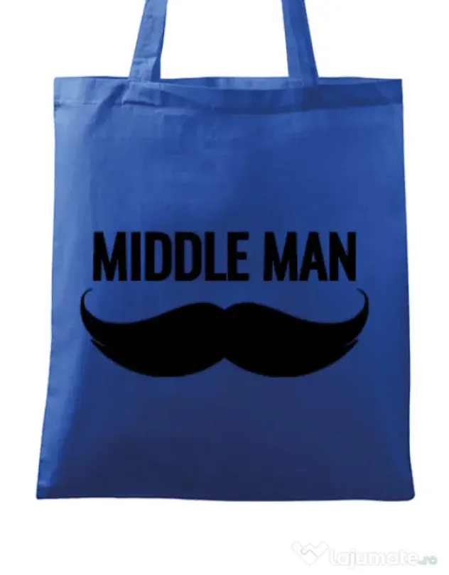 Sacosa din panza Middle man Albastru regal