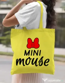 Sacosa din panza Mini mouse Galben
