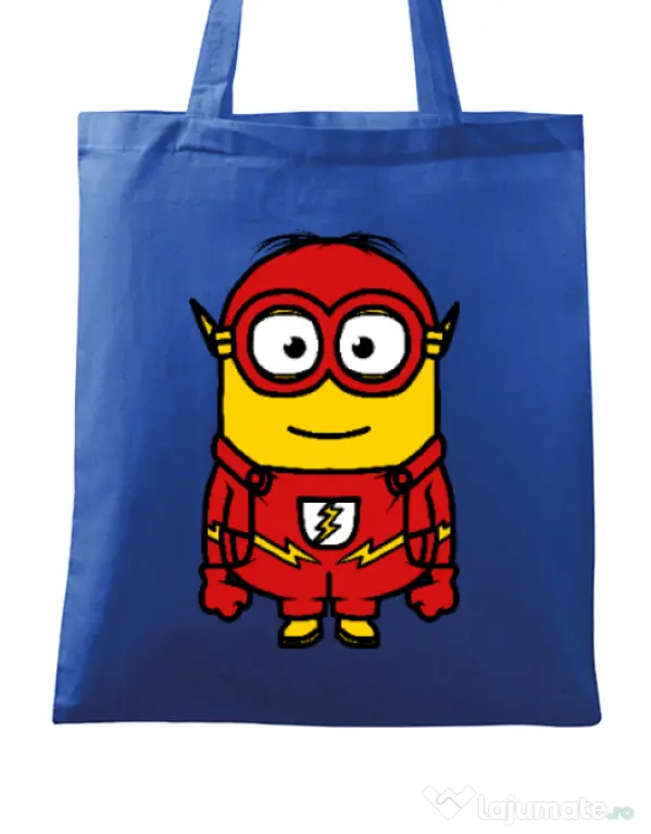 Sacosa din panza Minion flash Albastru regal