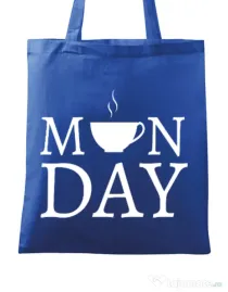 Sacosa din panza Monday coffee Albastru regal