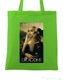 Sacosa din panza Mother of dragons 3 Verde mar