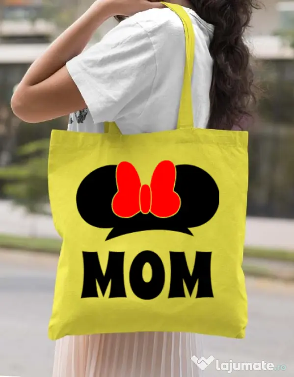 Sacosa din panza Mouse mom Galben