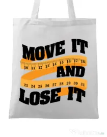 Sacosa din panza Move it and lose it Alb