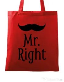 Sacosa din panza Mr. right Rosu