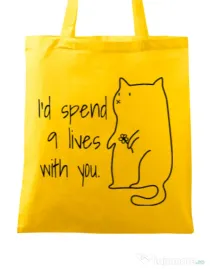 Sacosa din panza Nine lives Galben