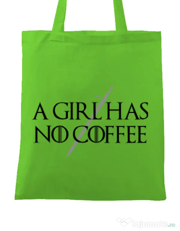 Sacosa din panza No coffee Verde mar
