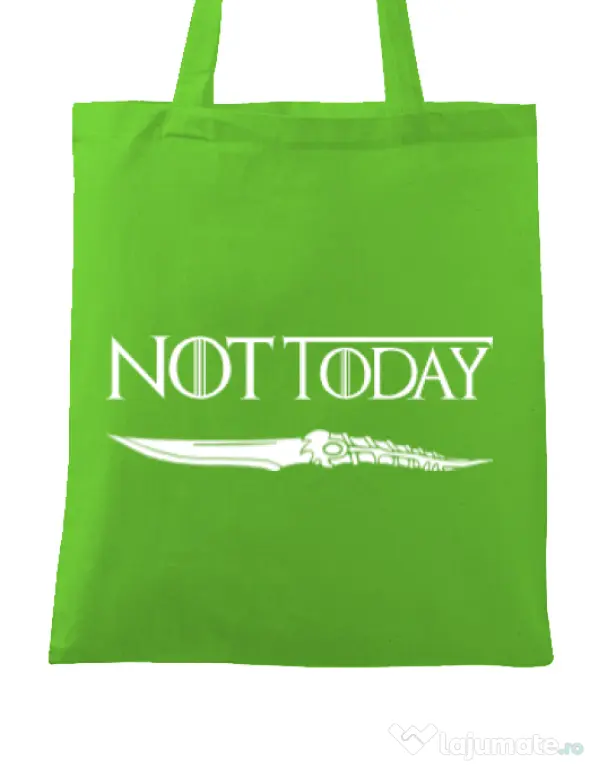 Sacosa din panza Not today Verde mar