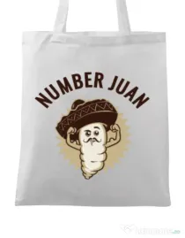 Sacosa din panza Number Juan Alb