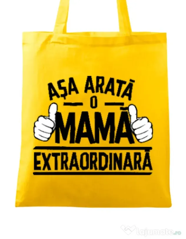 Sacosa din panza O mama extraordinara Galben