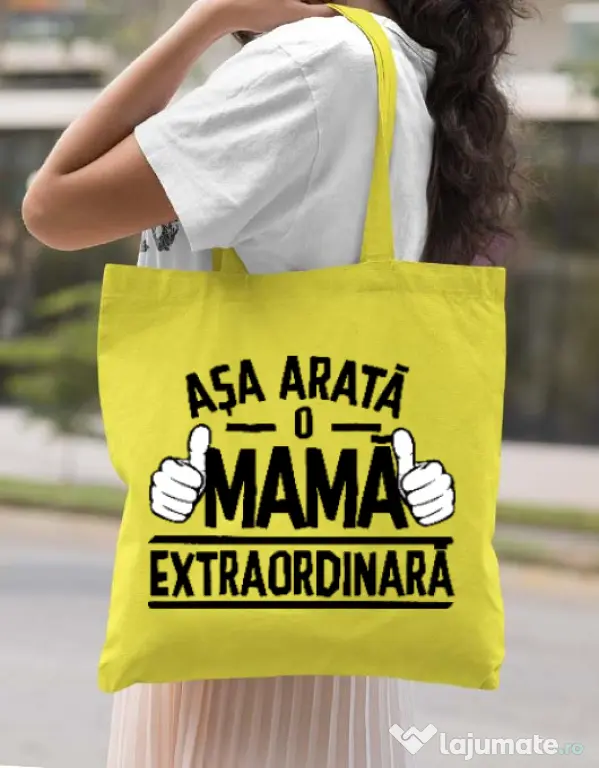 Sacosa din panza O mama extraordinara Galben