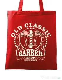 Sacosa din panza Old Classic Barber Rosu