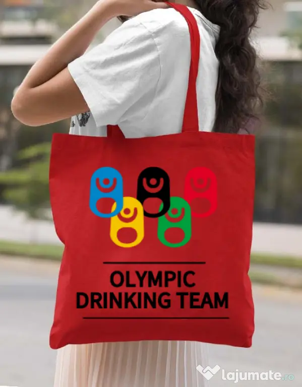 Sacosa din panza Olympic drinking team Rosu