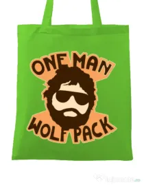 Sacosa din panza One man wolf pack Verde mar