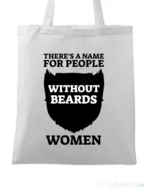 Sacosa din panza People without beards Alb