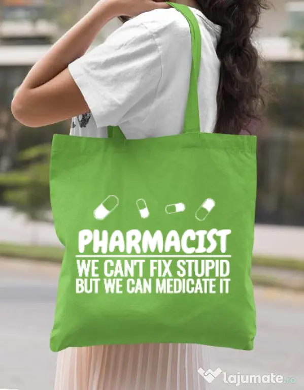 Sacosa din panza Pharmacist Verde mar