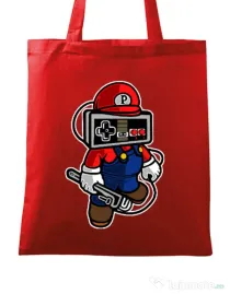 Sacosa din panza Player head Rosu