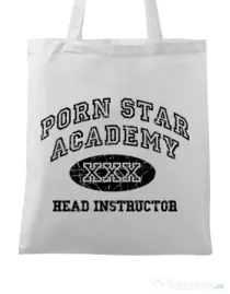 Sacosa din panza Porn star Academy Alb