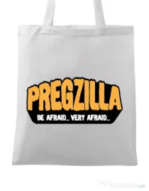 Sacosa din panza Pregzilla Alb