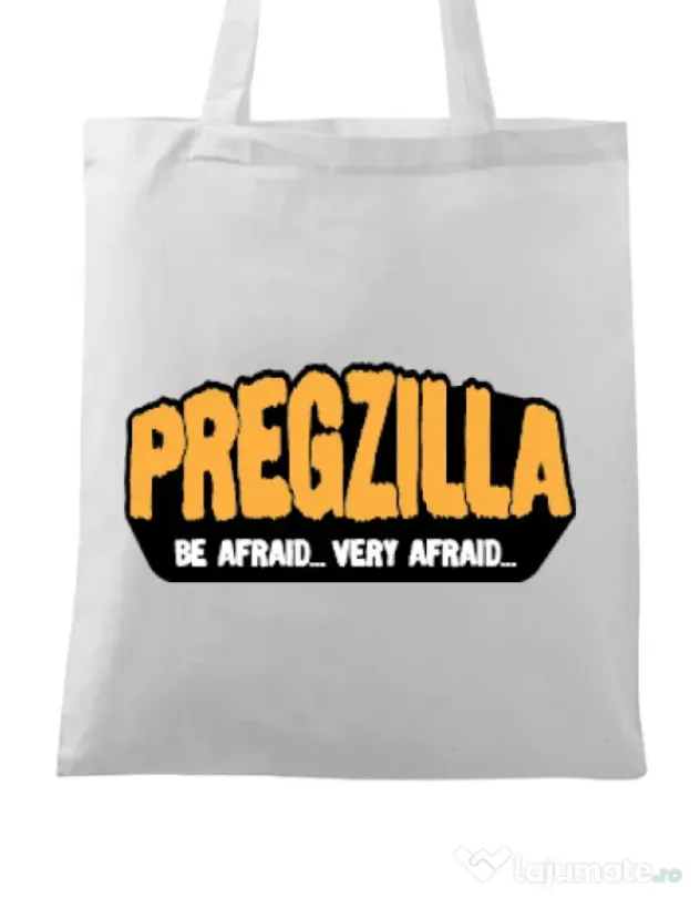 Sacosa din panza Pregzilla Alb