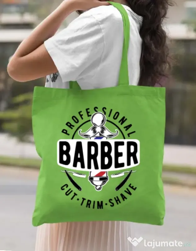 Sacosa din panza Professional barber Verde mar