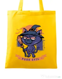 Sacosa din panza Purr halloween Galben