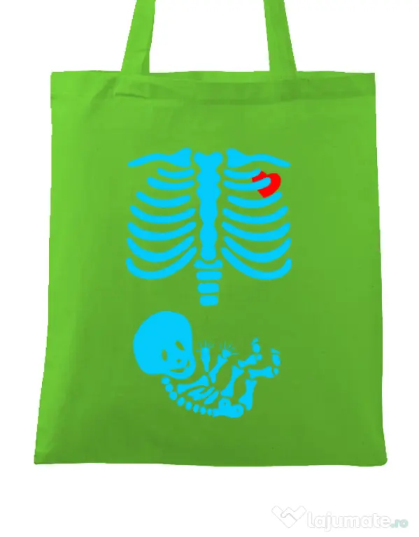 Sacosa din panza Radiografie Verde mar