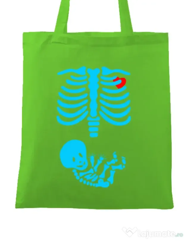 Sacosa din panza Radiografie Verde mar