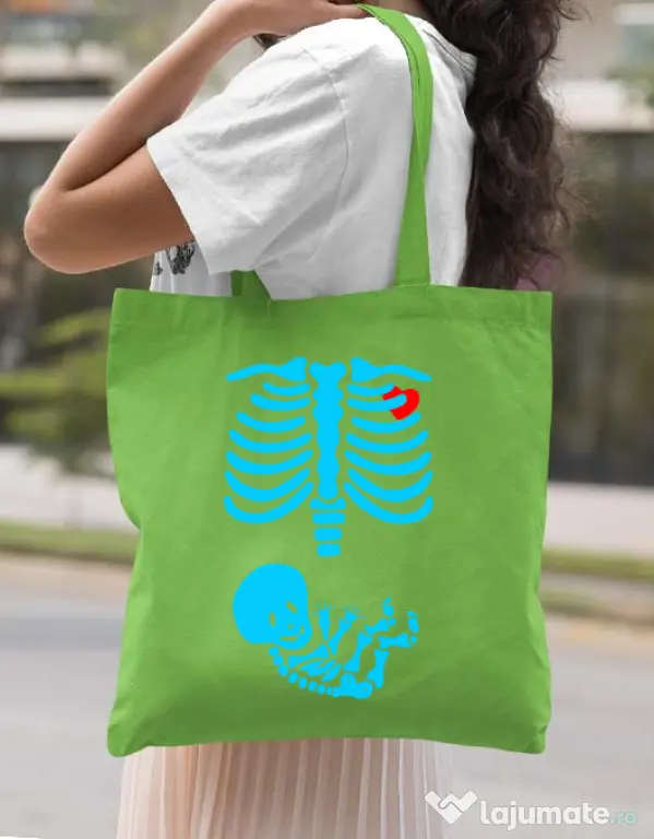 Sacosa din panza Radiografie Verde mar