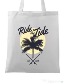 Sacosa din panza Ride the tide Alb