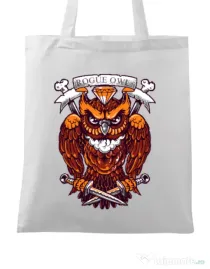 Sacosa din panza Rogue owl Alb