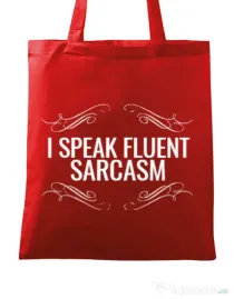 Sacosa din panza Sarcasm Rosu