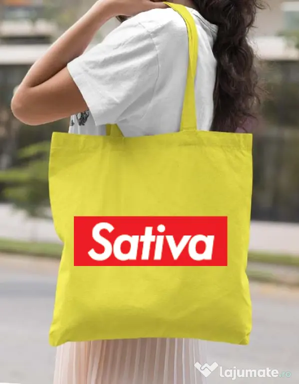 Sacosa din panza Sativa Galben
