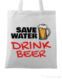 Sacosa din panza Save water Alb
