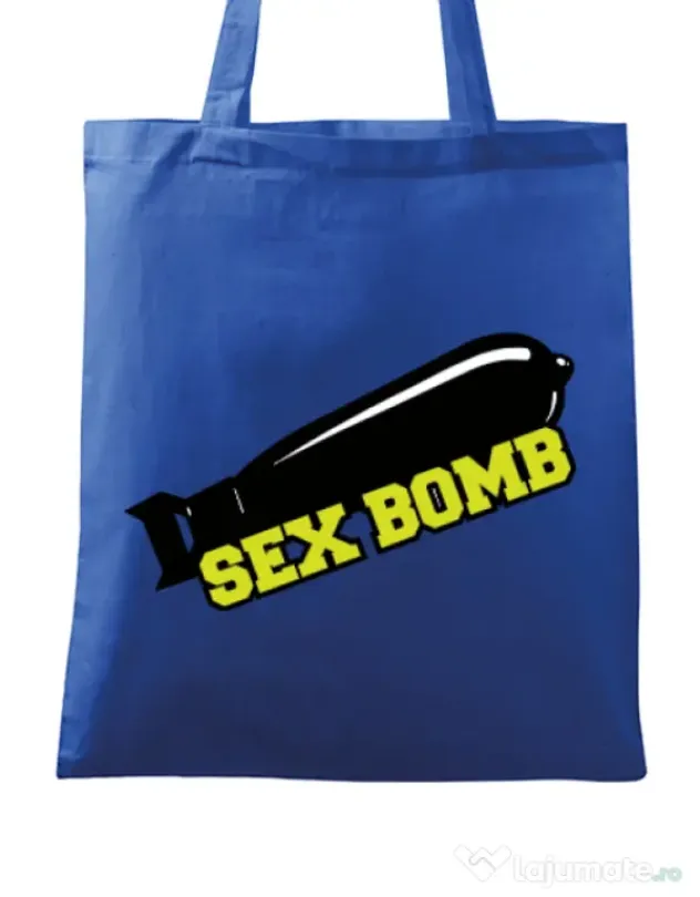 Sacosa din panza Sex bomb Albastru regal