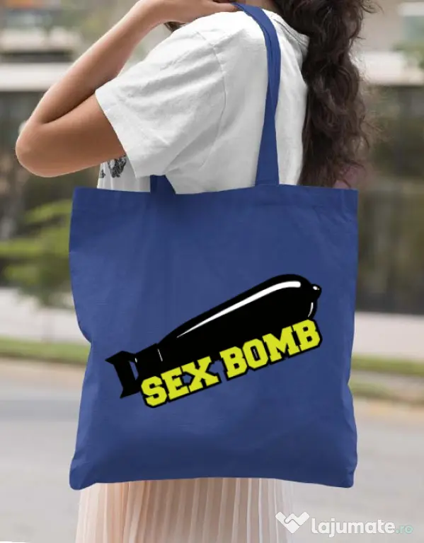 Sacosa din panza Sex bomb Albastru regal