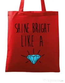 Sacosa din panza Shine bright like a diamond Rosu
