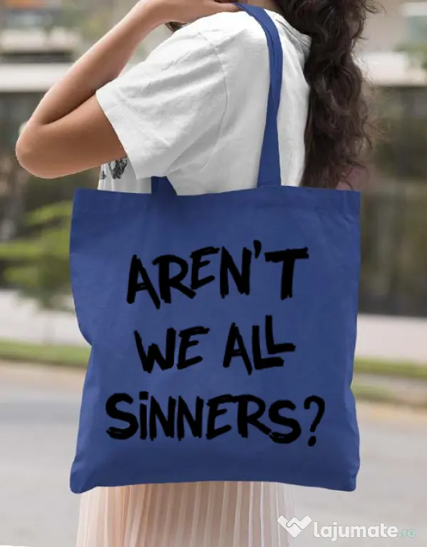 Sacosa din panza Sinners Albastru regal