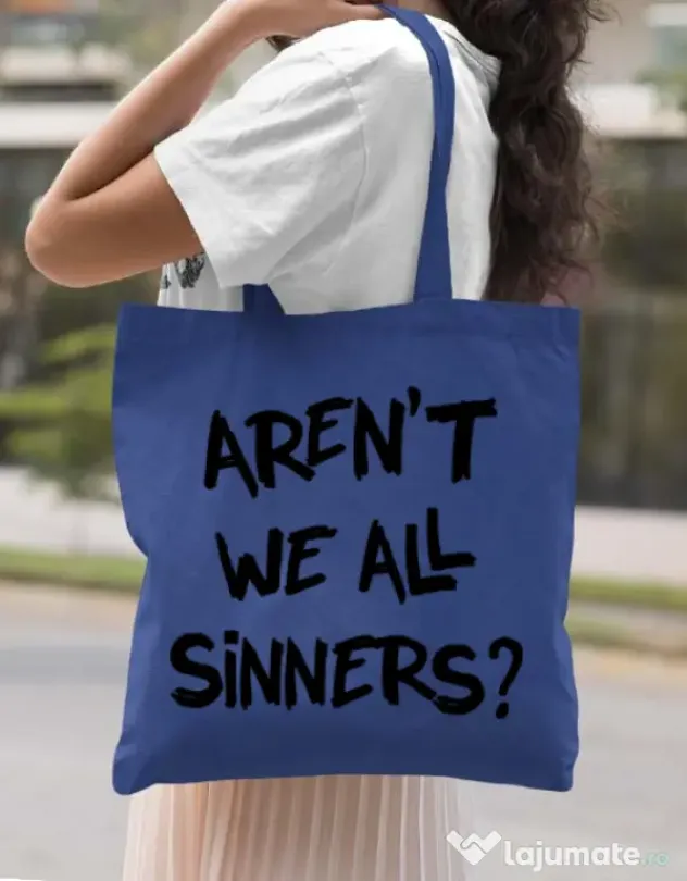 Sacosa din panza Sinners Albastru regal