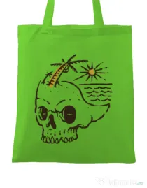 Sacosa din panza Skull Island Verde mar