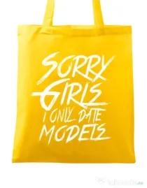 Sacosa din panza Sorry girls Galben