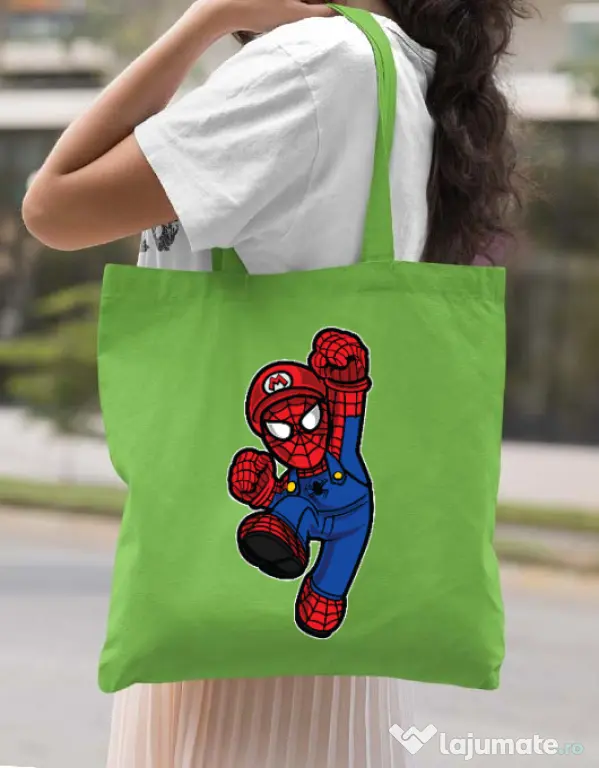 Sacosa din panza Spider Plumber Verde mar