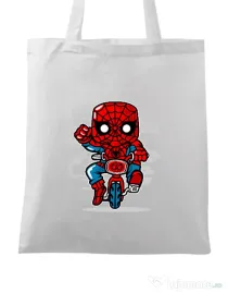 Sacosa din panza Spidey Minibike Alb