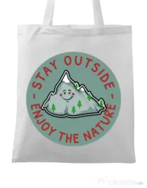 Sacosa din panza Stay outside Alb