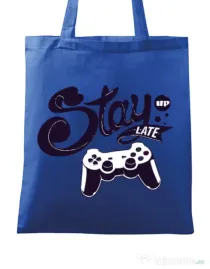 Sacosa din panza Stay up late Albastru regal