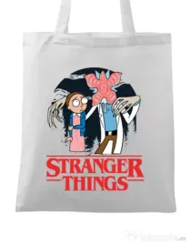 Sacosa din panza Stranger Ricks Alb